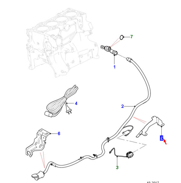 T4A15398 - JAGUAR F-PACE X761 Block Heater Wiring Harness Bracket T4A15398 NEW GENUINE