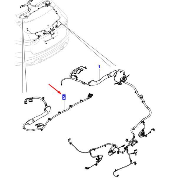 T4A15674 - JAGUAR F-PACE X761 Tailgate Harness T4A15674 NEW ORIGINAL