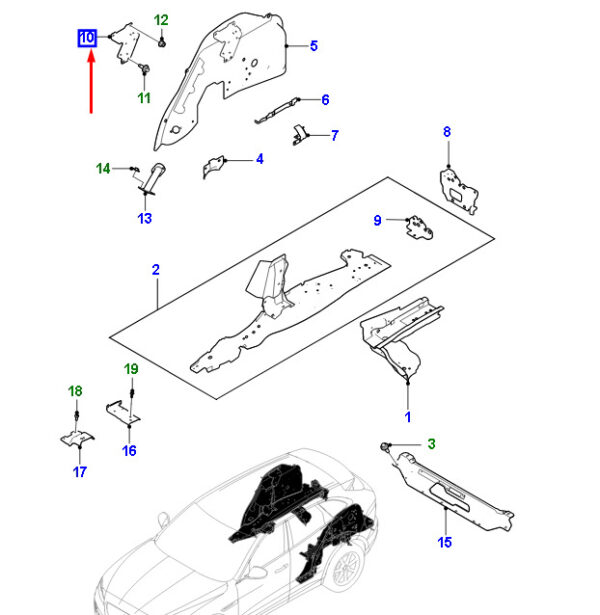 T4A1607 - Jaguar F-PACE X761 Rear Right Support Plate T4A1607 NEW ORIGINAL