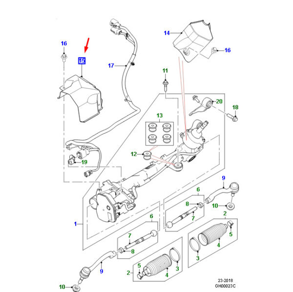 T4A2068 - Jaguar F-PACE X761 Steering Transmission Heat Shield RHD T4A2068 NEW ORIGINAL