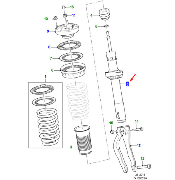 T4A26512 - JAGUAR F-PACE X761 Front Shock absorber T4A26512 NEW ORIGINAL
