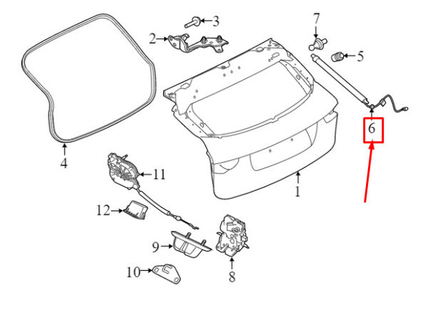 T4A31381 - JAGUAR F-PACE X761 Tailgate Mount T4A31381 NEW ORIGINAL