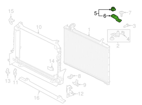 T4A3353 - Jaguar F-Pace X761 Upper Radiator Bracket T4A3353 New Genuine