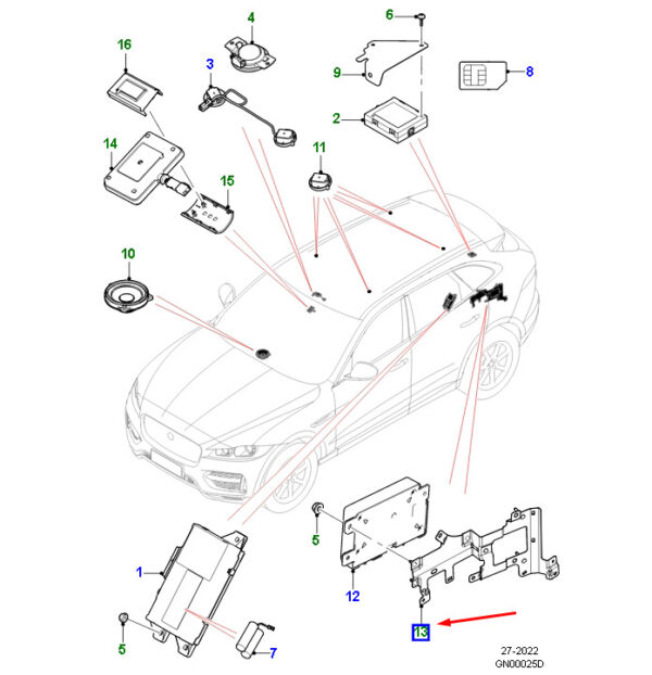 T4A33943 - Telematics Control Module Mount for Jaguar F-PACE X761 T4A33943 Genuine Part