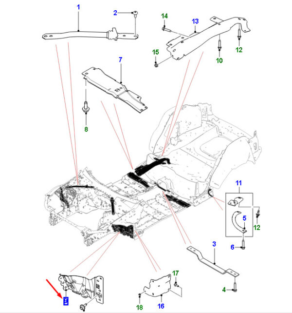 T4A33958 - JAGUAR F-PACE X761 Front Right Wheel Running Brace T4A33958, NEW, Original