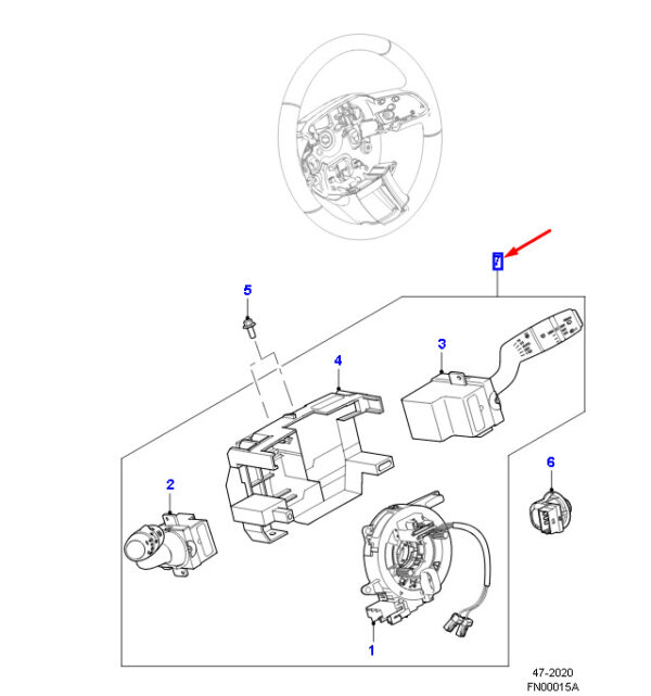 T4A33980 - Jaguar F-PACE X761 windshield wiper switch T4A33980, original part