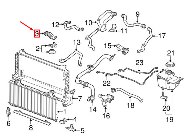 T4A3487 - JAGUAR F-PACE Cooler Right Top Mount T4A3487 NEW GENUINE