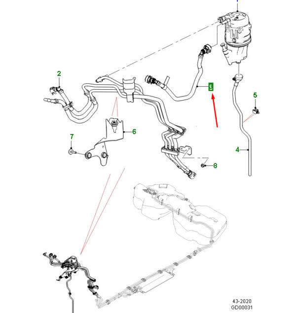 T4A36041 - JAGUAR F-PACE X761 Fuel Line T4A36041 NEW ORIGINAL