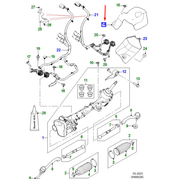 T4A37524 - Jaguar F-PACE X761 Steering Rack and Pinion Heat Shield RHD T4A37524 NEW