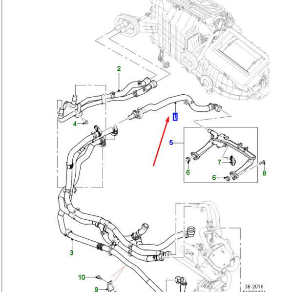 T4A37924 - JAGUAR F-PACE X761 Heating Hose T4A37924 NEW ORIGINAL