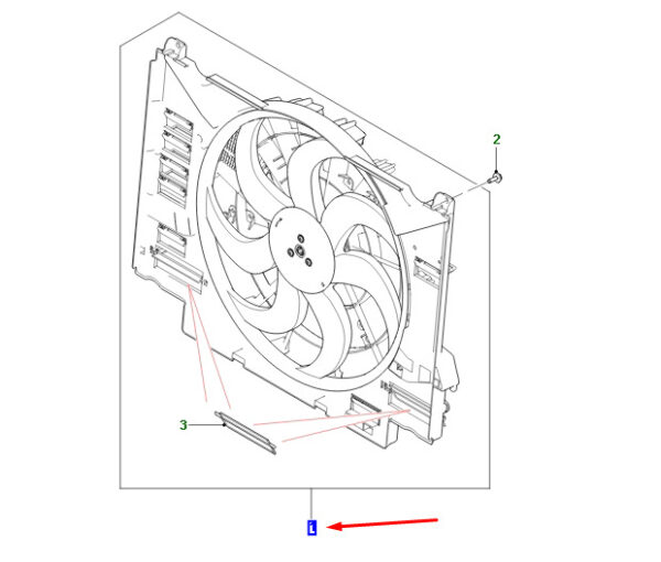 T4A38662 - Jaguar F-PACE X761 Radiator Fan and Trim T4A38662, Original Part