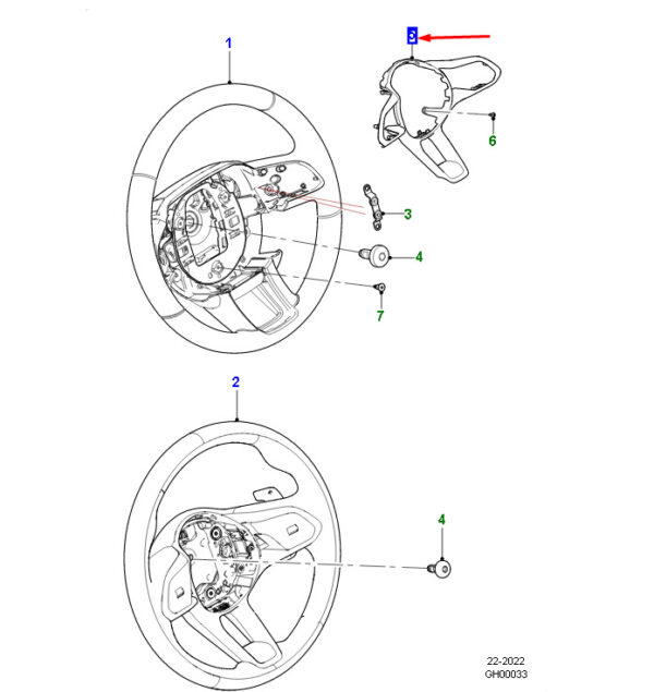 T4A39388 - Jaguar F-PACE X761 Steering Wheel Molding T4A39388, Original Part
