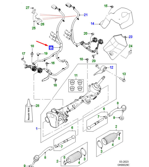 T4A39772 - JAGUAR F-PACE X761 Steering Rack and Pinion Cable RHD T4A3972 NEW ORIGINAL