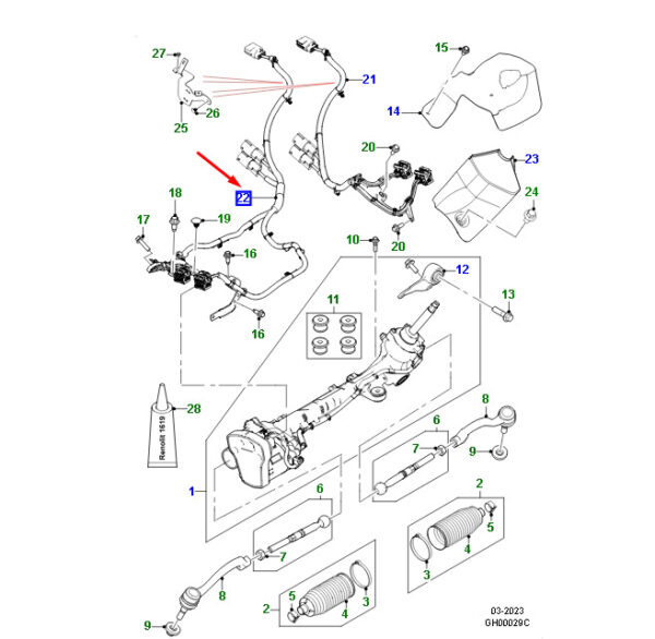 T4A39774 - JAGUAR F-PACE X761 Steering Rack and Pinion Cable RHD T4A3974 NEW ORIGINAL