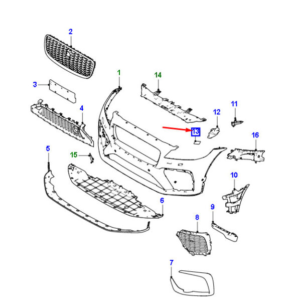 T4A40618LML - Jaguar F-PACE X761 Left Side Headlight Washer Cover Cap T4A40618LML