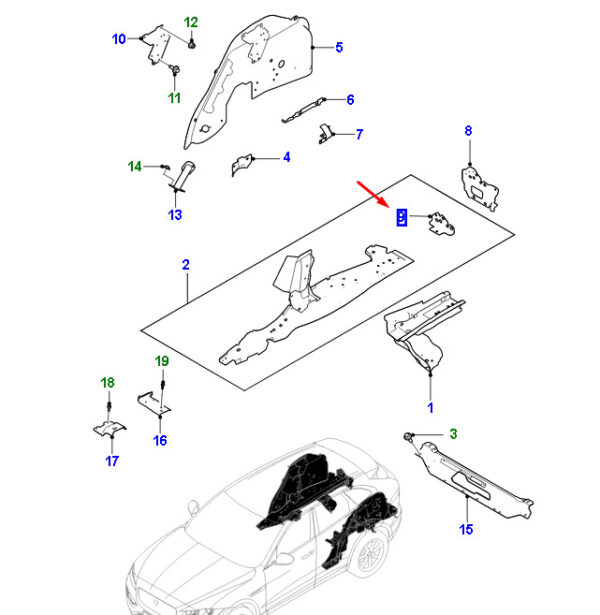 T4A4328 - JAGUAR F-PACE X761 Rear Left Side Part Rear Rear Left T4A4328 NEW ORIGINAL