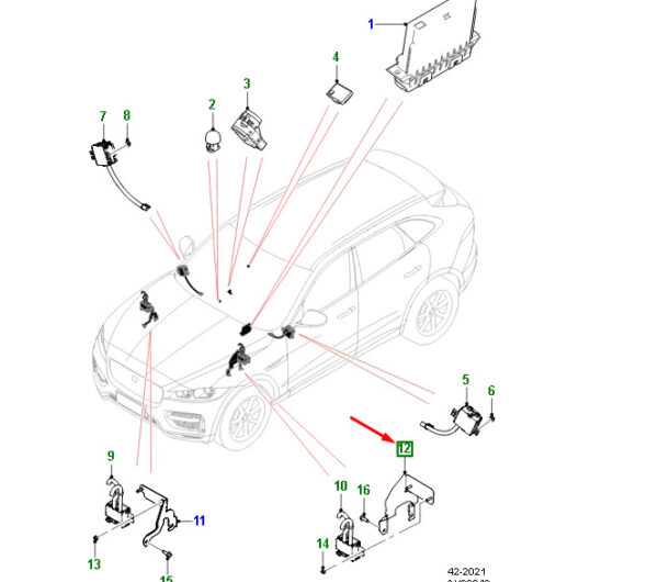 T4A45200 - JAGUAR F-PACE X761 Air Conditioner. Ambient Air Sensor Mount RHD T4A45200 NEW