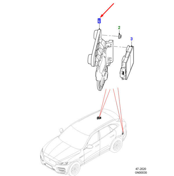 T4A46578 - Jaguar F-PACE X761 Right Rear Angle Sensor Mount T4A46578part