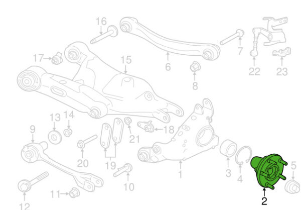 T4A5398 - Jaguar F-Pace X761 Rear Hub Spindle T4A5398 New Genuine