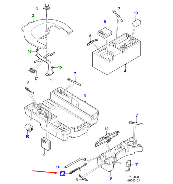 T4A5471 - Jaguar F-PACE X761 jack handle T4A5471, original part