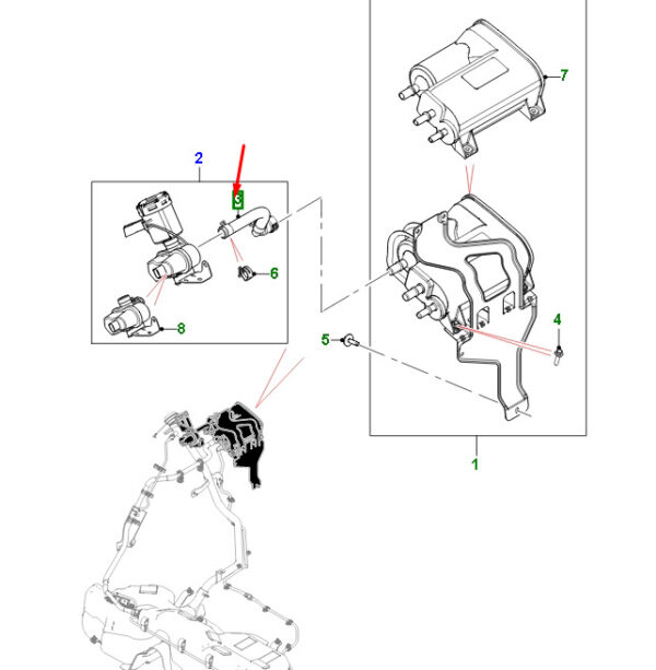 T4A7090 - JAGUAR F-PACE X761 Fuel Tank Leak Detective Module Hose T4A7090 NEW ORIGINAL