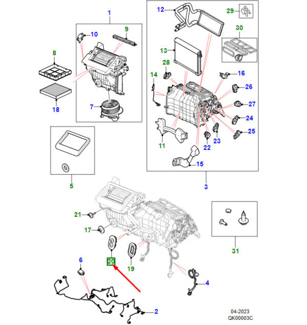 T4K1202 - Jaguar I-Pace X590 Heating Grommet T4K1202 NEW ORIGINAL