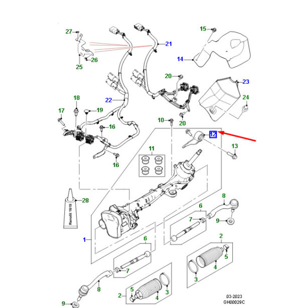 T4K20283 - Jaguar F-PACE X761 Steering Transmission to Body Mount RHD T4K20283 NEW