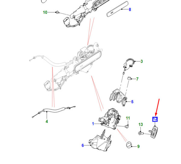 T4K2274 - Jaguar I-PACE X590 Rear Door Closer T4K2274 NEW ORIGINAL