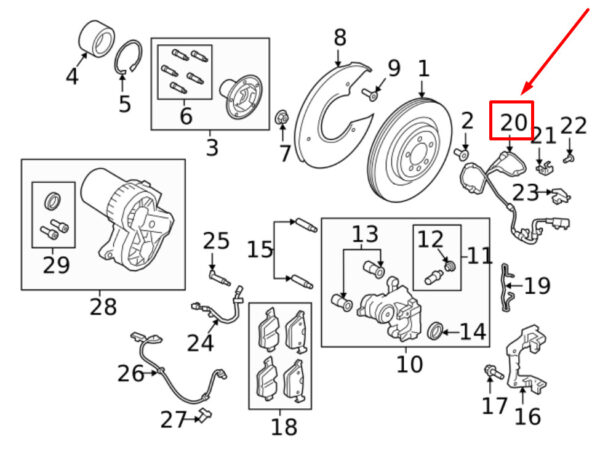 T4K4055 - JAGUAR I-PACE X590 ABS Rear Sensor T4K4055 NEW ORIGINAL
