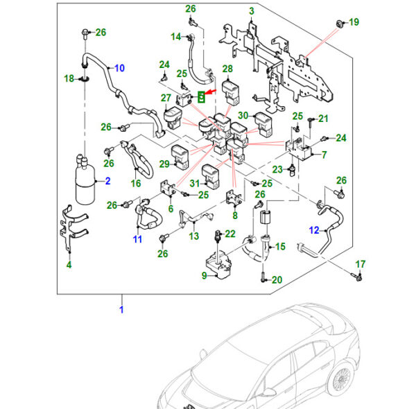 T4K8914 - JAGUAR I-PACE X590 Right Valve Block T4K8914 NEW ORIGINAL