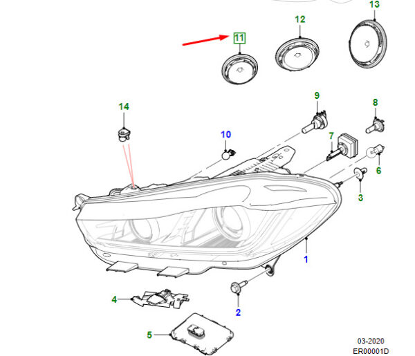 T4N13308 - Jaguar XE X760 Front Light Cover Cap T4N13308, Original Part