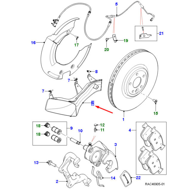 T4N26327 - Jaguar XE X760 Front Right Brake Cooling Duct T4N26327 NEW GENUINE