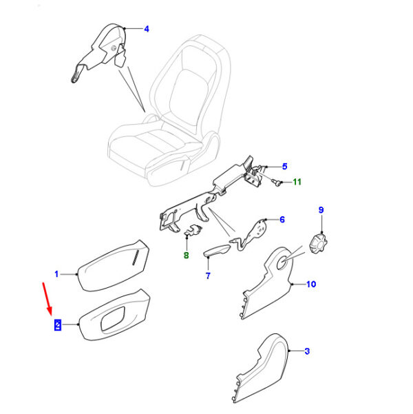 T4N2791LKP - Jaguar F-PACE X761 Seat Cushion Steering Wheel Front Left T4N2791LKP, Original Part