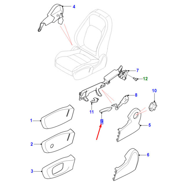T4N2800LKP - JAGUAR XE X760 Front Right Seat Handle T4N2800LKP NEW GENUINE