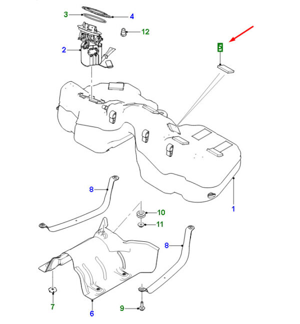 T4N4228 - Jaguar F-PACE X761 Fuel Tank Pad T4N4228, Original Part