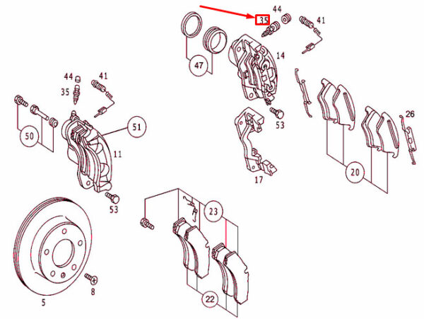 A0004207855 - New MB SPRINTER 903 Wheel Brake Bleeder Valve A0004207855