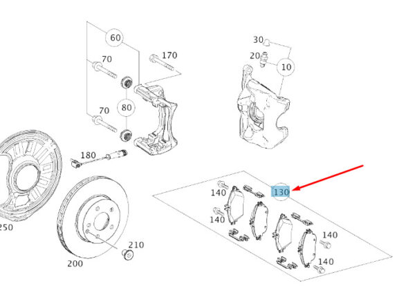 A0004209104 - New MERCEDES-BENZ B W246 Front Wheel Brake Pad Set A0004209104