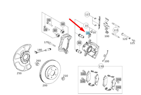 A0004214765 - NEW MB E W212 AMG FRONT DISC BRAKE BLEEDER VALVE TS A0004214765 ORIGINAL
