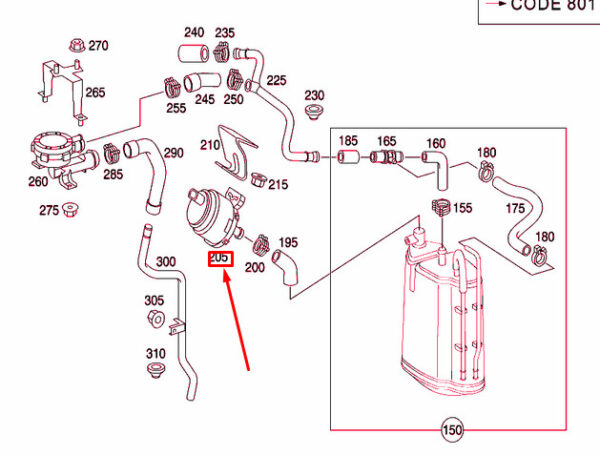 A0004766732 - NEW MERCEDES-BENZ E W210 VAPOR CANISTER PURGE VALVE A0004766732 ORIGINAL
