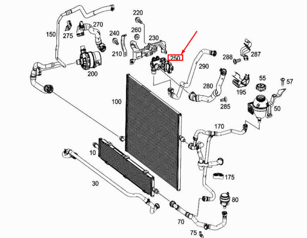 A0005061200 - NEW MERCEDES-BENZ S W222 COOLING WATER DIVERTER VALVE A0005061200 ORIGINAL