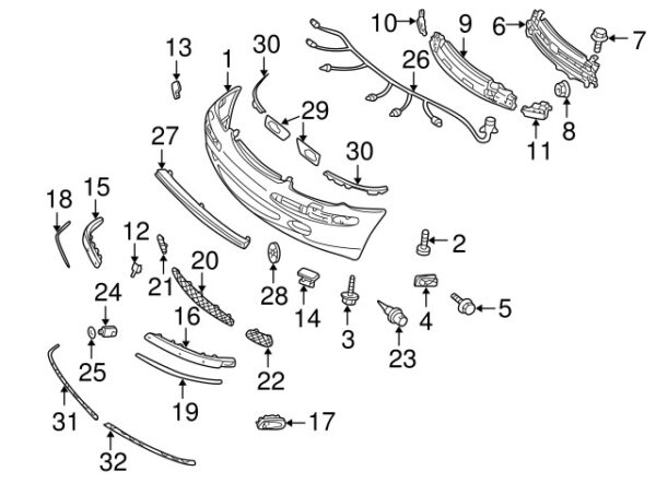 A00054204519011 - Mercedes-Benz holder for parking aid sensor front A00054204519011