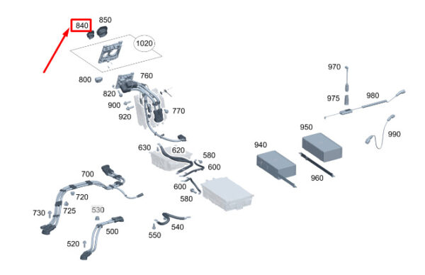 A0005458239 - Mercedes-Benz EQS V297 AC Charging Socket Cover A0005458239, Original Part