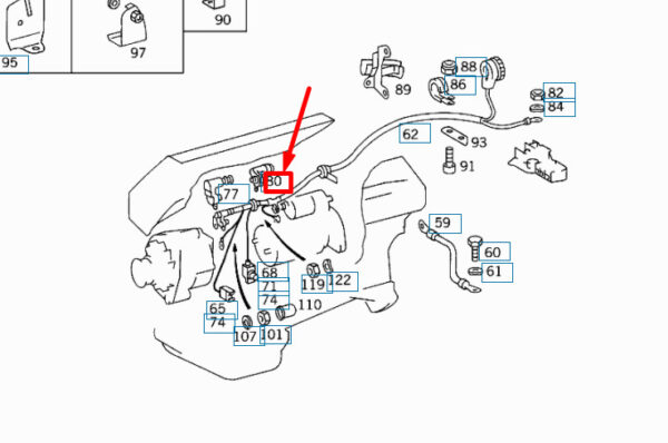 A0005465237 - NEW MERCEDES-BENZ S W140 STARTER WIRE GROMMET A0005465237 GENUINE