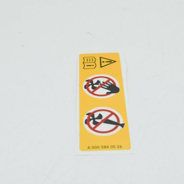 A0005840526 - NEW MERCEDES-BENZ CLA C117 FAN SHROUD INFORMATION LABEL A0005840526 ORIGINAL