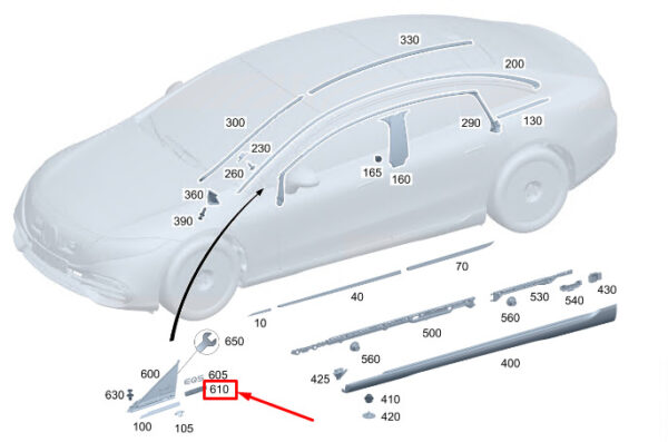 A0008178406 - New MERCEDES-BENZ EQS V297 Left Door Symbol Sign A0008178406