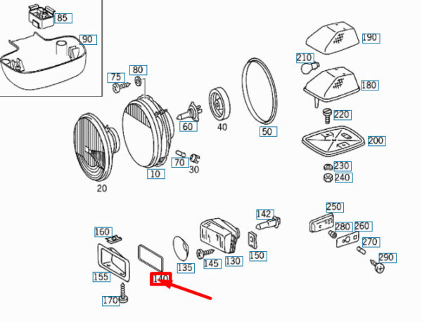 A0008261891 - Mercedes-Benz G W463 Front Fog Lamp Seal Ring A0008261891 NEW GENUINE