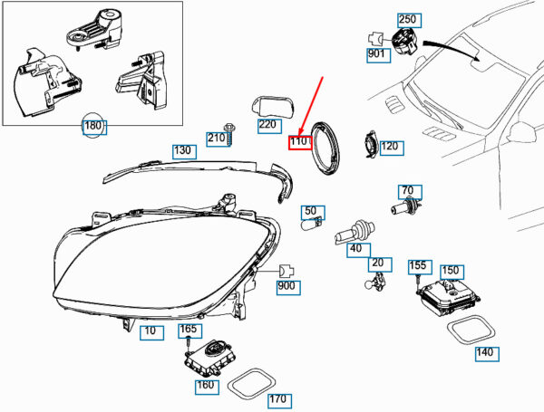 A0008268124 - New Genuine MB ML CLASS W166 Headlight Low Beam Bulb Cover Cap A0008268124 OEM