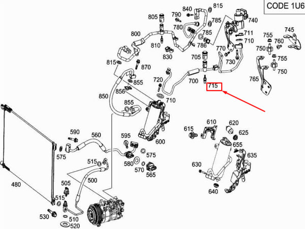 A0008320800 - NEW MERCEDES-BENZ E W213 REFRIGERANT LINE VALVE ELEMENT A0008320800 ORIGINAL