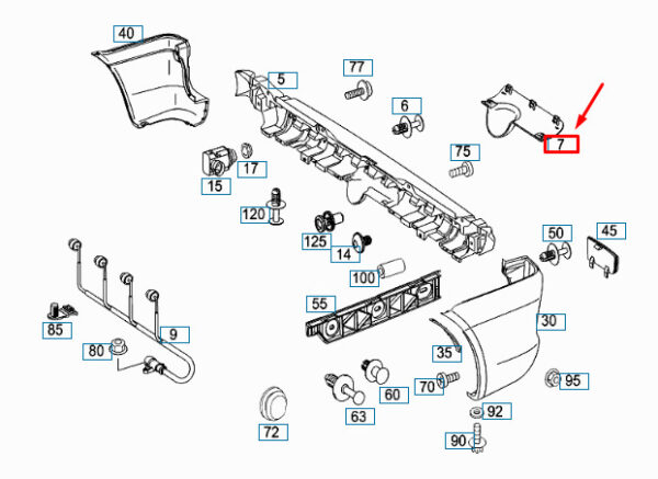 A00088501819999 - NEW MB VITO W639 REAR BUMPER HITCHING MECHANISM COVER A00088501819999 ORIGINAL