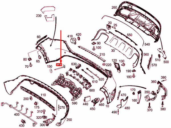 A0008850411 - New MB GLA X156 Rear Bumper Basic Carrier Mounting Plate A0008850411